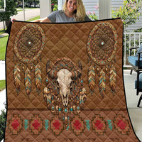 Bison Native American Quilt Tribal Feather Dreamcatcher Boho Style