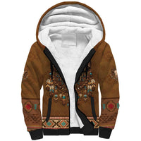 Bison Native American Sherpa Hoodie Tribal Feather Dreamcatcher Boho Style