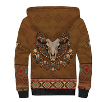 Bison Native American Sherpa Hoodie Tribal Feather Dreamcatcher Boho Style