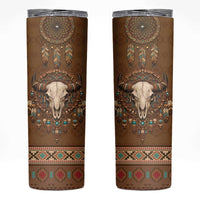 Bison Native American Skinny Tumbler Tribal Feather Dreamcatcher Boho Style
