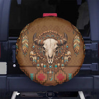 Bison Native American Spare Tire Cover Tribal Feather Dreamcatcher Boho Style