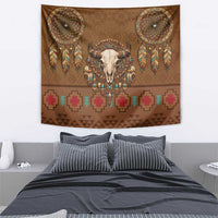 Bison Native American Tapestry Tribal Feather Dreamcatcher Boho Style