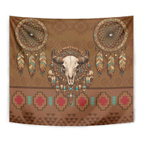 Bison Native American Tapestry Tribal Feather Dreamcatcher Boho Style