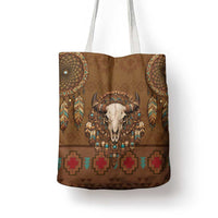 Bison Native American Tote Bag Tribal Feather Dreamcatcher Boho Style