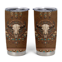 Bison Native American Tumbler Cup Tribal Feather Dreamcatcher Boho Style