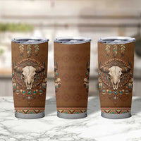 Bison Native American Tumbler Cup Tribal Feather Dreamcatcher Boho Style