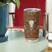 Bison Native American Tumbler Cup Tribal Feather Dreamcatcher Boho Style