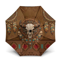 Bison Native American Umbrella Tribal Feather Dreamcatcher Boho Style