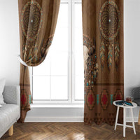 Bison Native American Window Curtain Tribal Feather Dreamcatcher Boho Style