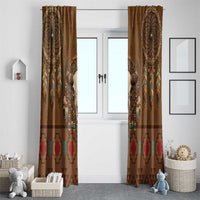 Bison Native American Window Curtain Tribal Feather Dreamcatcher Boho Style