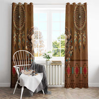 Bison Native American Window Curtain Tribal Feather Dreamcatcher Boho Style