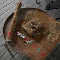 Bison Native American Wrapping Paper Tribal Feather Dreamcatcher Boho Style
