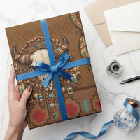 Bison Native American Wrapping Paper Tribal Feather Dreamcatcher Boho Style