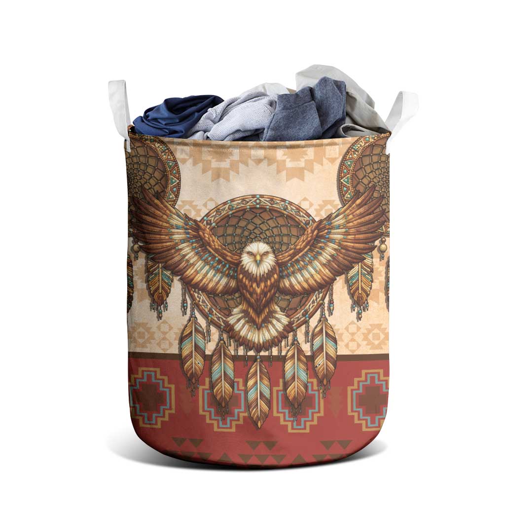 Eagle Native American Laundry Basket Tribal Feather Dreamcatcher Boho Style
