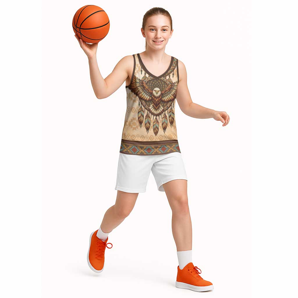 Eagle Native American Basketball Jersey Tribal Feather Dreamcatcher Boho Style