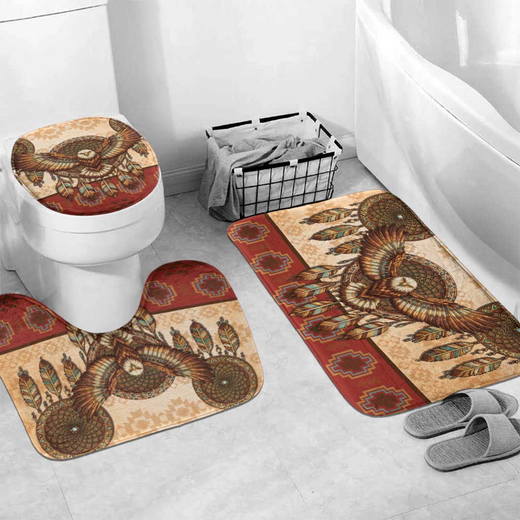 Eagle Native American Bathroom Set Tribal Feather Dreamcatcher Boho Style