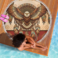 Eagle Native American Beach Blanket Tribal Feather Dreamcatcher Boho Style