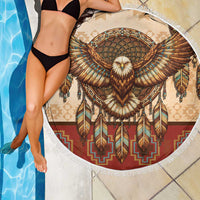Eagle Native American Beach Blanket Tribal Feather Dreamcatcher Boho Style