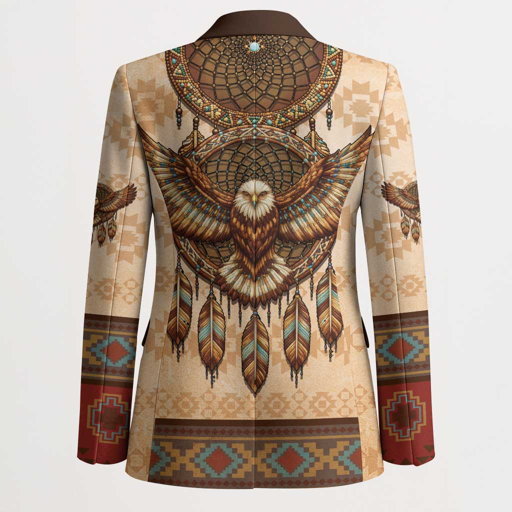 Eagle Native American Blazer Tribal Feather Dreamcatcher Boho Style