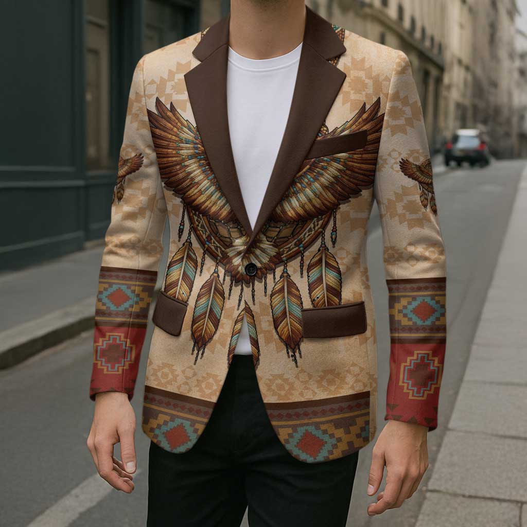 Eagle Native American Blazer Tribal Feather Dreamcatcher Boho Style