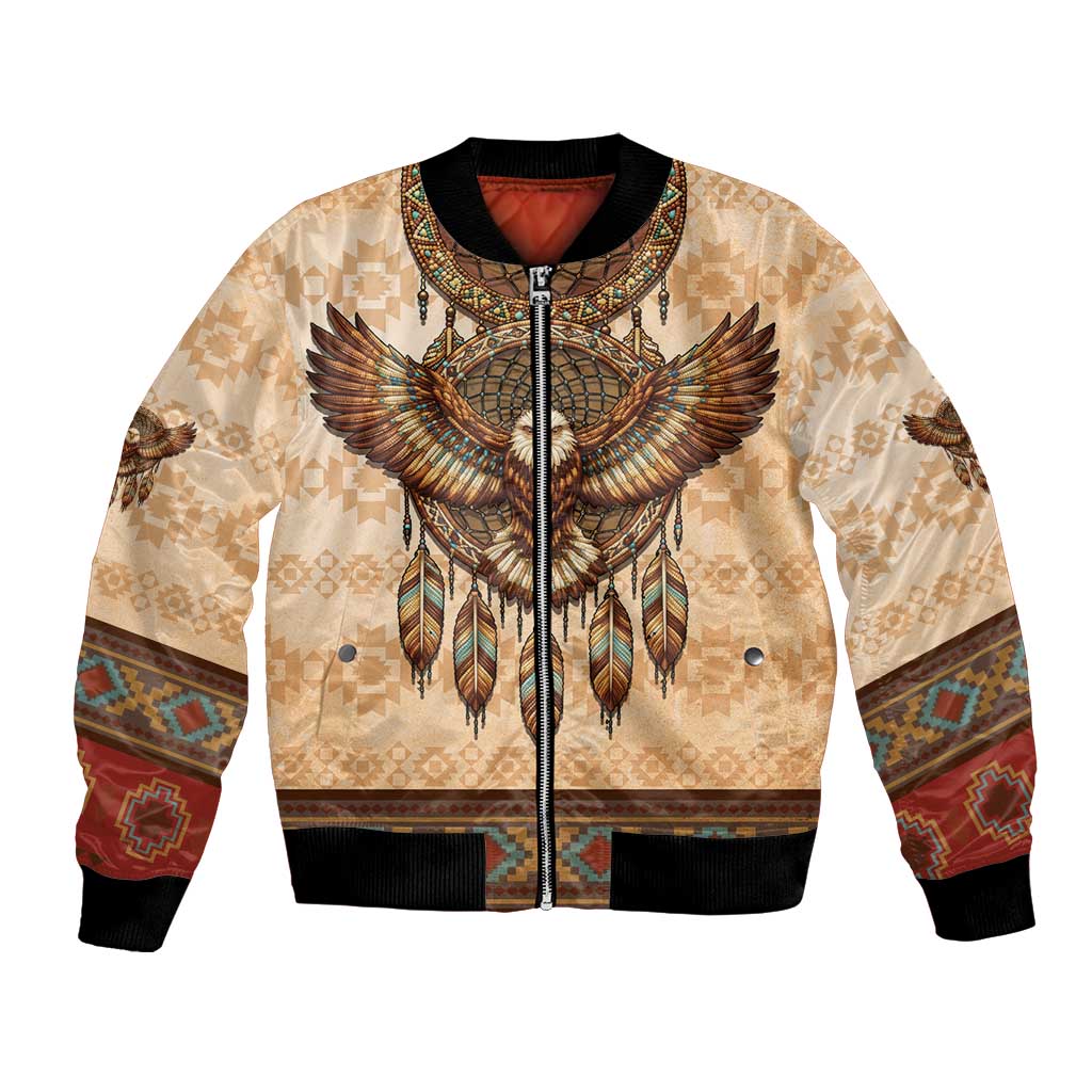 Eagle Native American Bomber Jacket Tribal Feather Dreamcatcher Boho Style