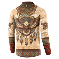 Eagle Native American Button Sweatshirt Tribal Feather Dreamcatcher Boho Style