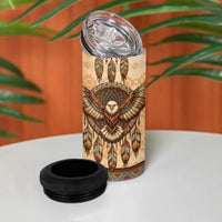 Eagle Native American 4 in 1 Can Cooler Tumbler Tribal Feather Dreamcatcher Boho Style