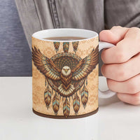 Eagle Native American Ceramic Mug Tribal Feather Dreamcatcher Boho Style