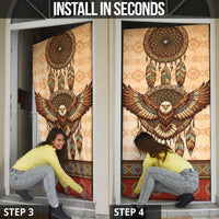 Eagle Native American Door Cover Tribal Feather Dreamcatcher Boho Style