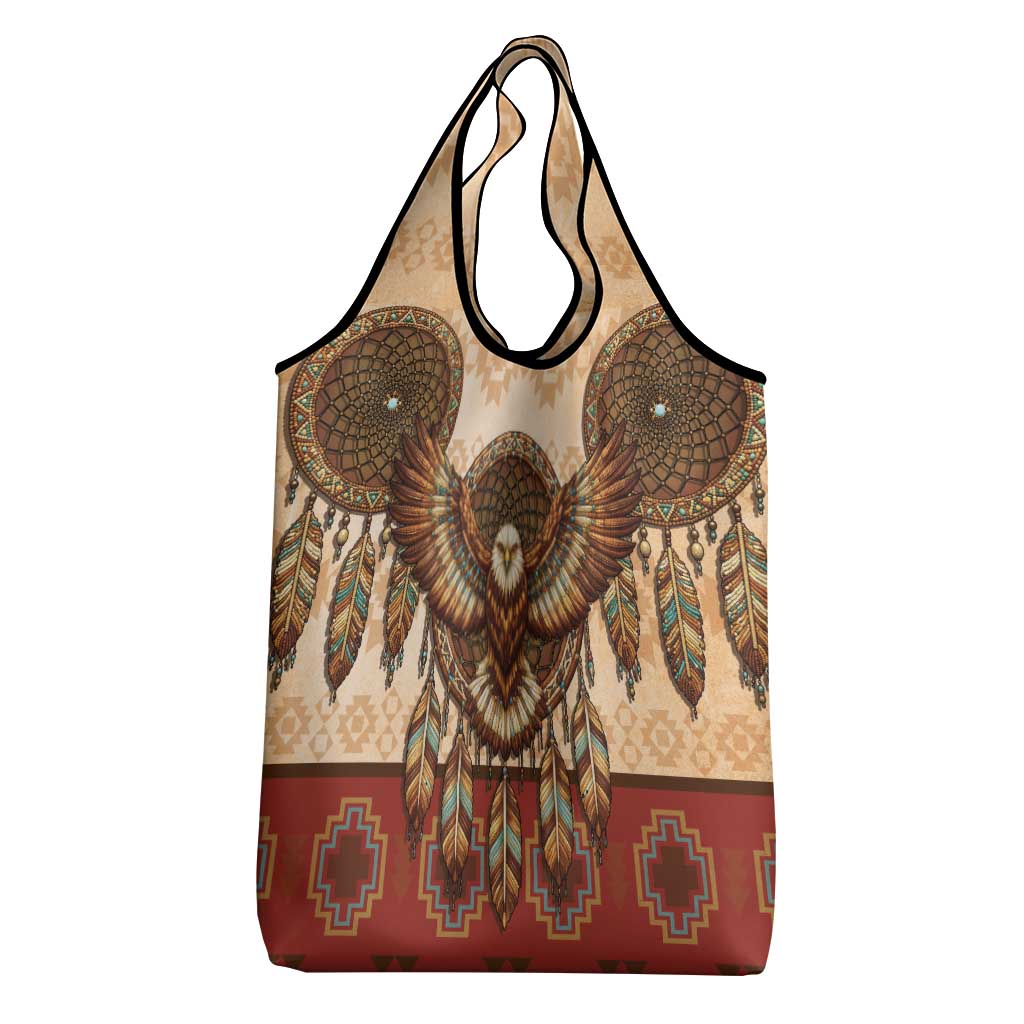 Eagle Native American Grocery Bag Tribal Feather Dreamcatcher Boho Style
