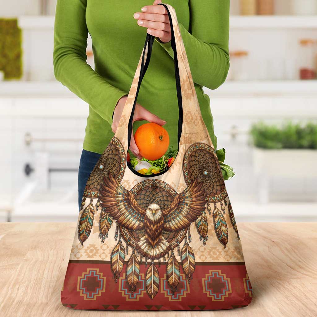 Eagle Native American Grocery Bag Tribal Feather Dreamcatcher Boho Style