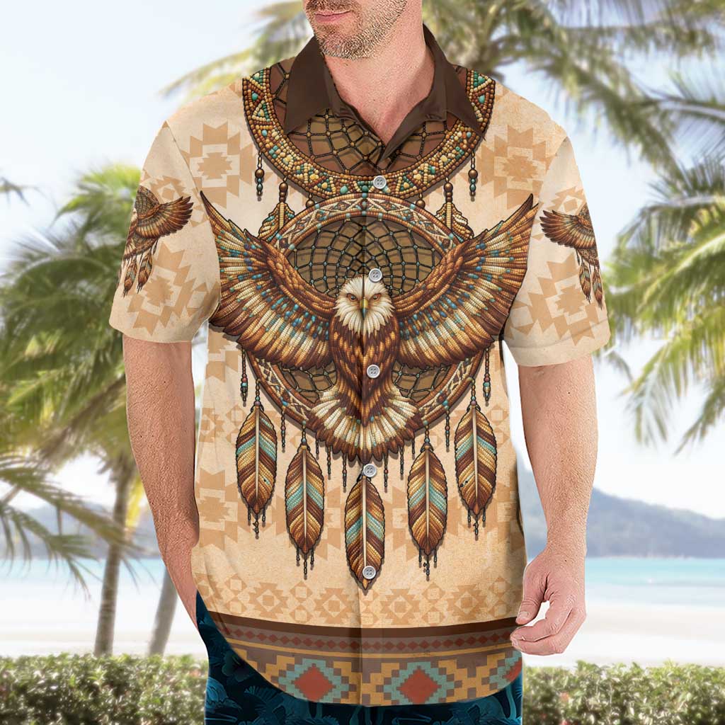 Eagle Native American Hawaiian Shirt Tribal Feather Dreamcatcher Boho Style