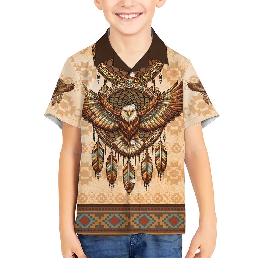 Eagle Native American Hawaiian Shirt Tribal Feather Dreamcatcher Boho Style