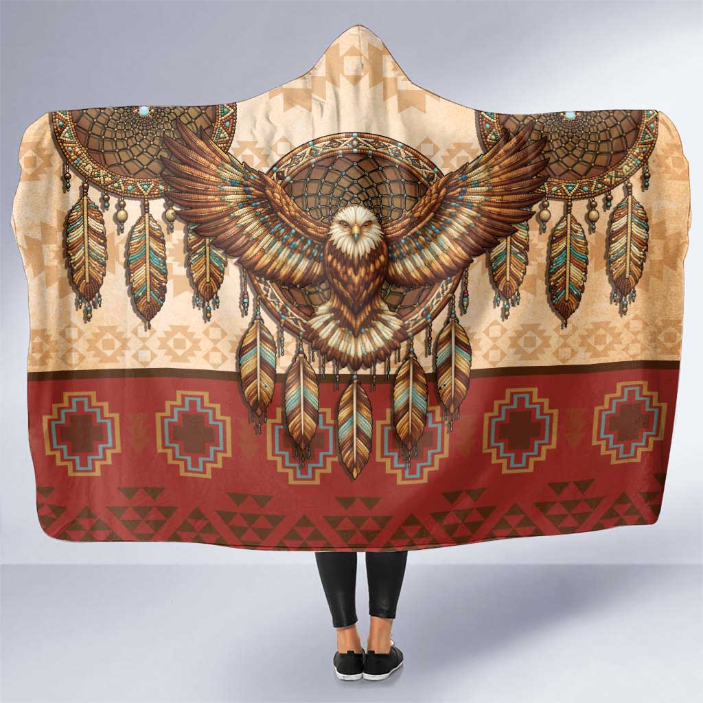 Eagle Native American Hooded Blanket Tribal Feather Dreamcatcher Boho Style