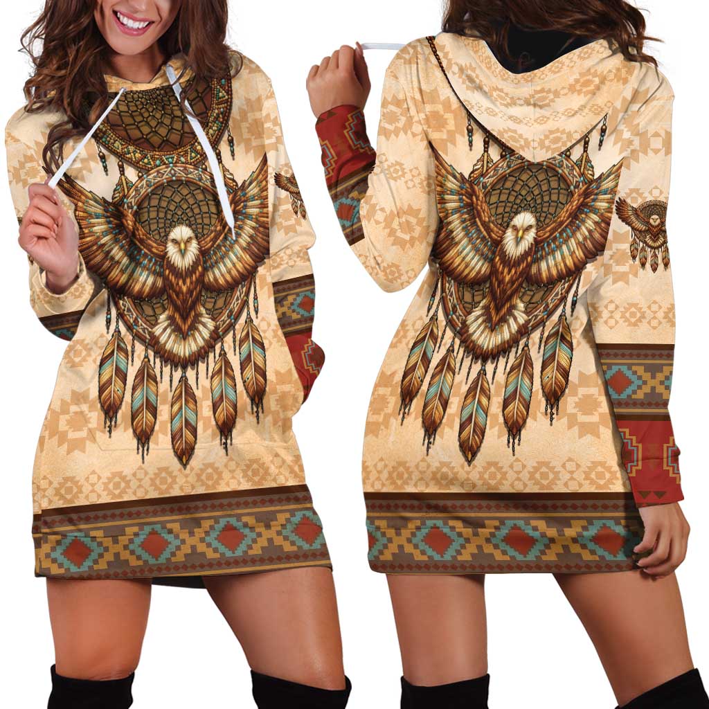 Eagle Native American Hoodie Dress Tribal Feather Dreamcatcher Boho Style