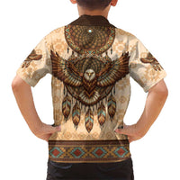 Eagle Native American Kid Hawaiian Shirt Tribal Feather Dreamcatcher Boho Style