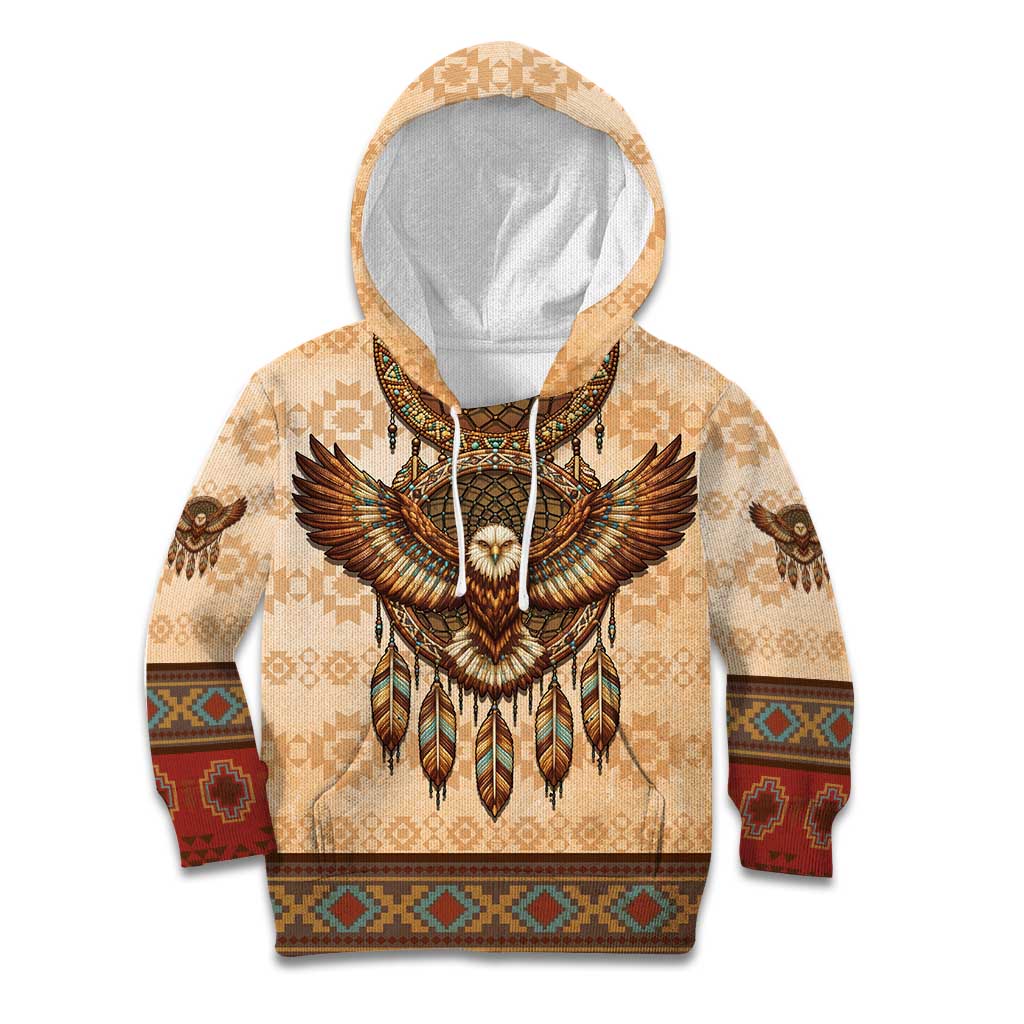 Eagle Native American Kid Hoodie Tribal Feather Dreamcatcher Boho Style