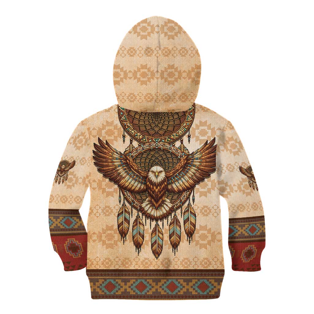 Eagle Native American Kid Hoodie Tribal Feather Dreamcatcher Boho Style