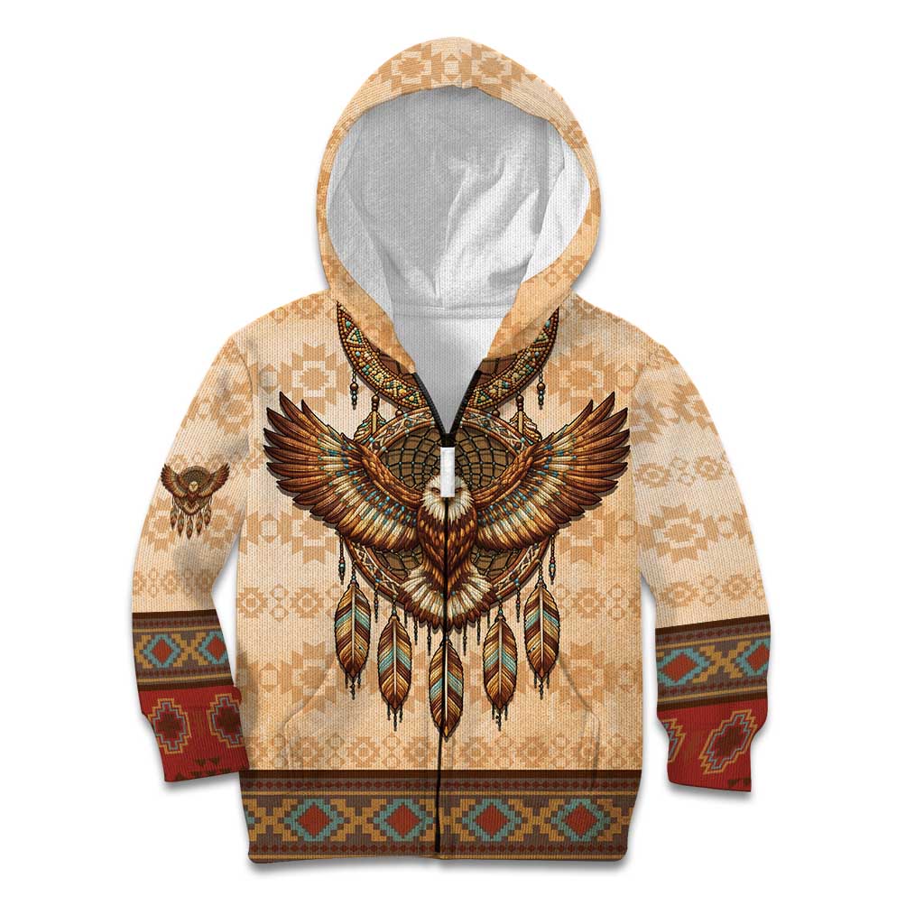 Eagle Native American Kid Hoodie Tribal Feather Dreamcatcher Boho Style