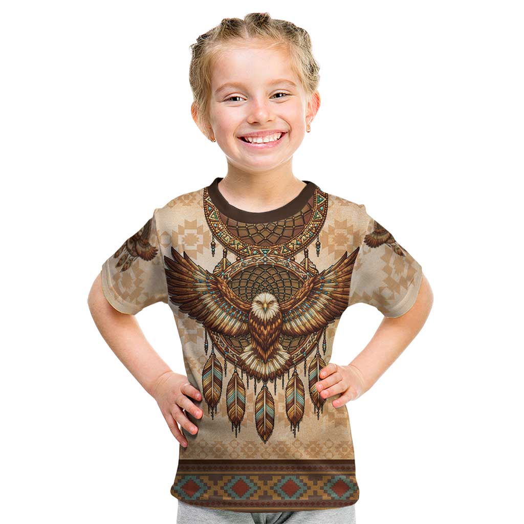 Eagle Native American Kid T Shirt Tribal Feather Dreamcatcher Boho Style