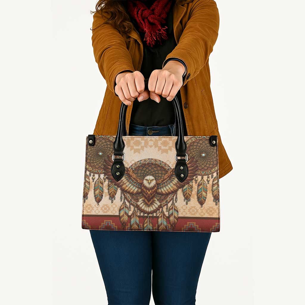 Eagle Native American Leather Bag Tribal Feather Dreamcatcher Boho Style