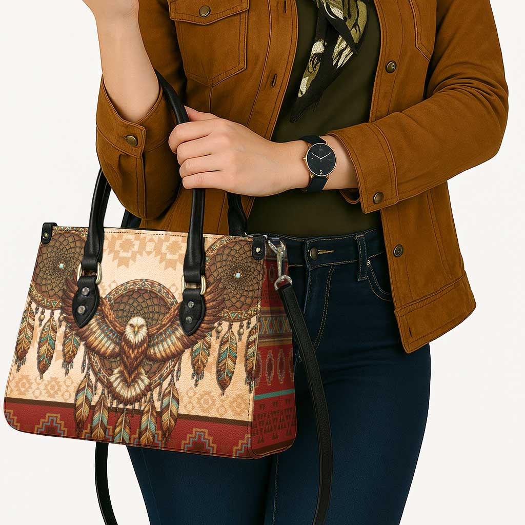 Eagle Native American Leather Bag Tribal Feather Dreamcatcher Boho Style