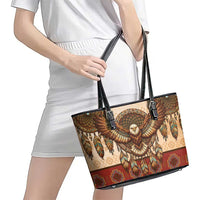 Eagle Native American Leather Tote Bag Tribal Feather Dreamcatcher Boho Style