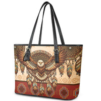 Eagle Native American Leather Tote Bag Tribal Feather Dreamcatcher Boho Style