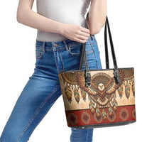 Eagle Native American Leather Tote Bag Tribal Feather Dreamcatcher Boho Style