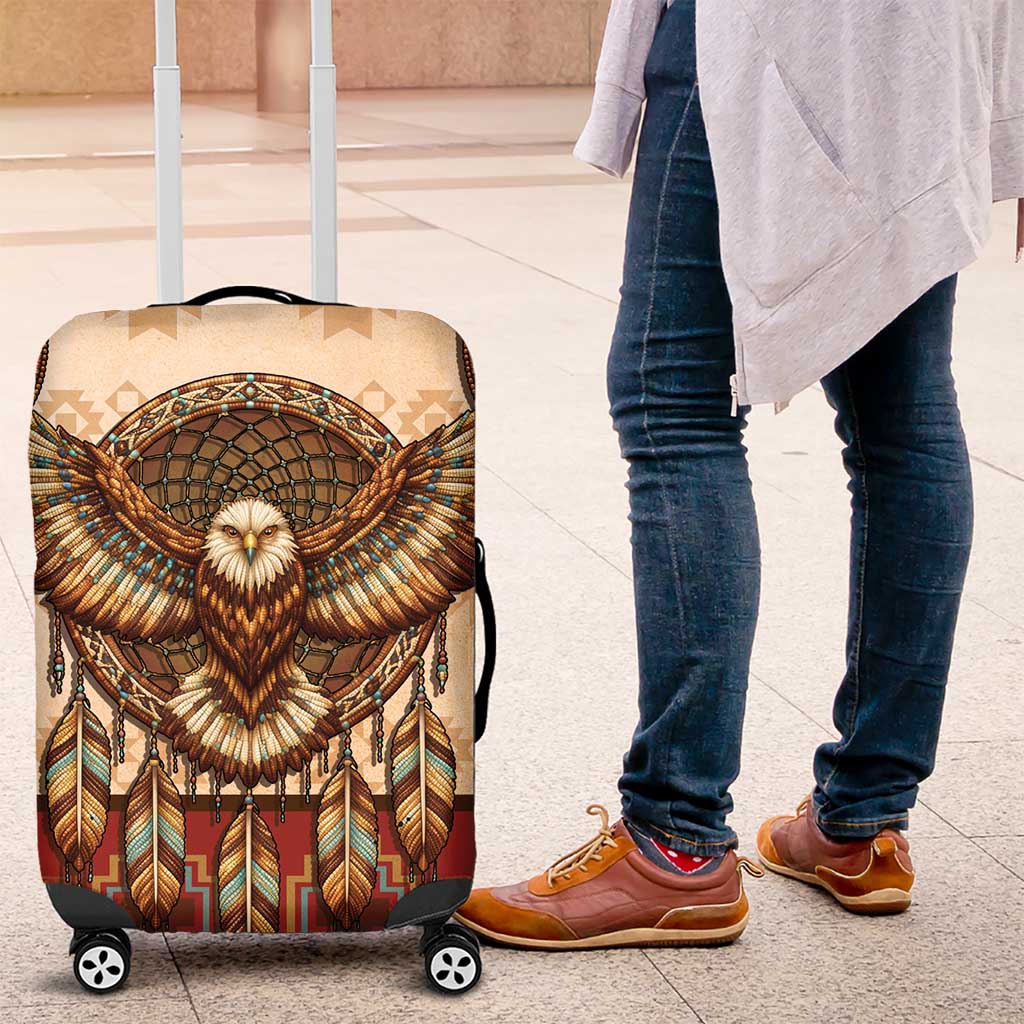 Eagle Native American Luggage Cover Tribal Feather Dreamcatcher Boho Style