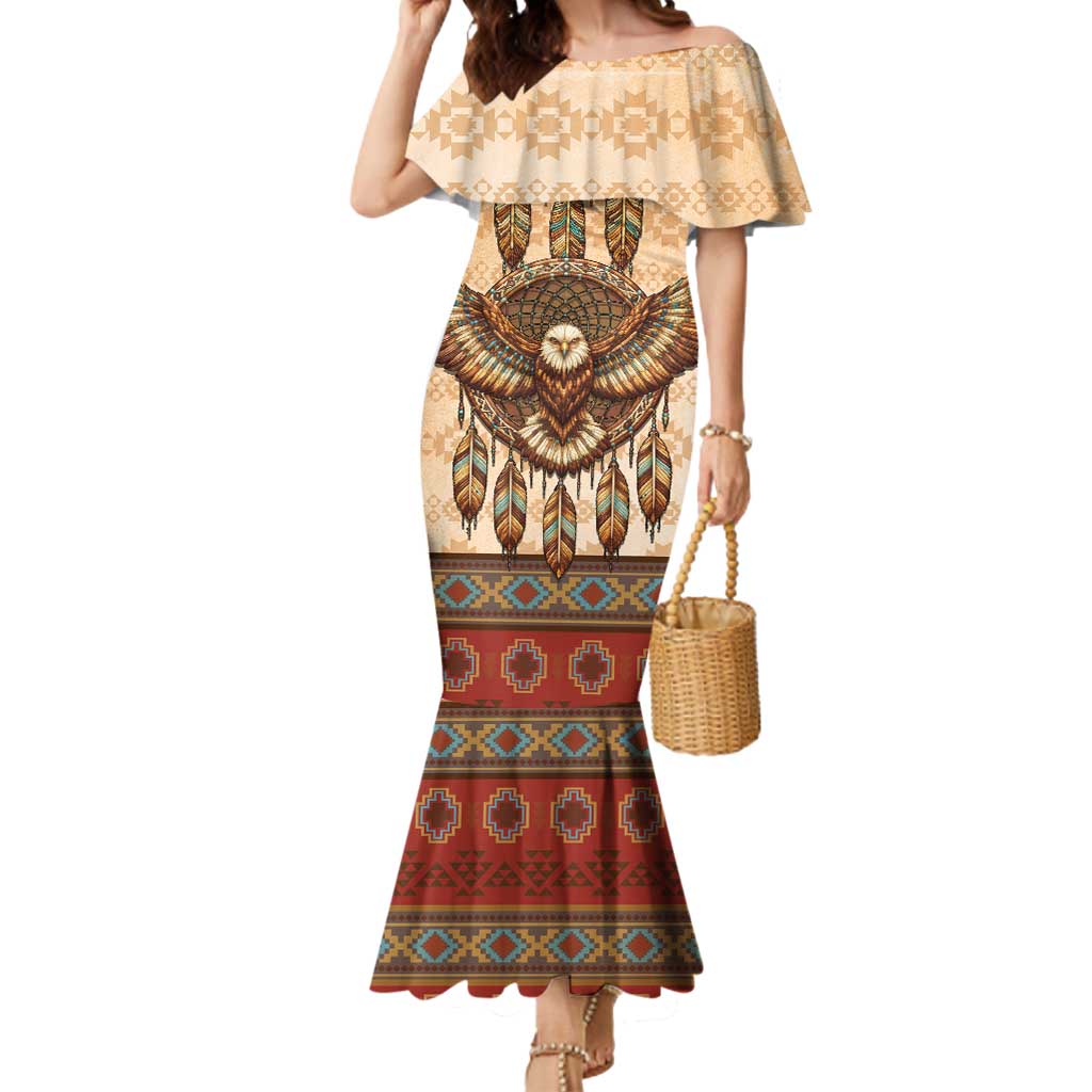 Eagle Native American Mermaid Dress Tribal Feather Dreamcatcher Boho Style