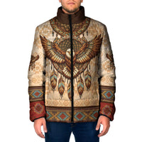 Eagle Native American Padded Jacket Tribal Feather Dreamcatcher Boho Style