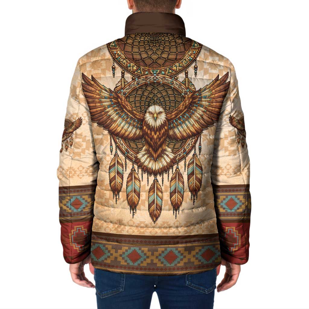Eagle Native American Padded Jacket Tribal Feather Dreamcatcher Boho Style