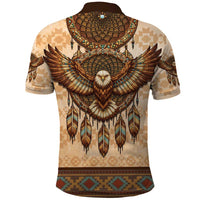 Eagle Native American Polo Shirt Tribal Feather Dreamcatcher Boho Style